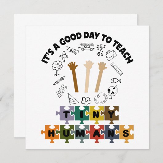 Invitation 2/4, C'est un bon jour pour apprendre de minuscule (Devant / Derrière)