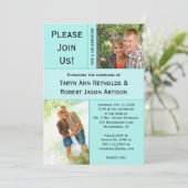 Invitation #2 Bloc Photo Bleu Turquoise Clair Post Mariage (Debout devant)