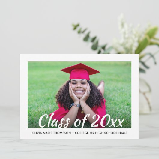 Invitation 2 Classe de script photo Année Moderne Simple Grad (Debout devant)