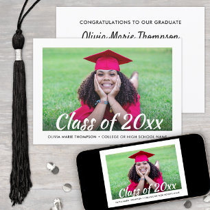 Invitation 2 Classe de script photo Année Moderne Simple Grad
