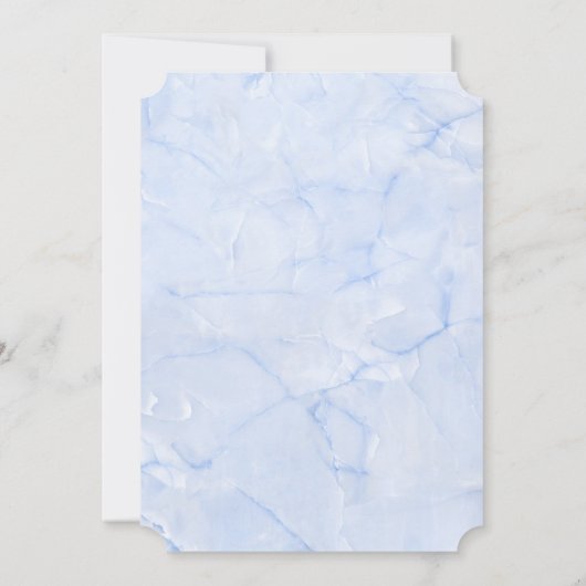 Invitation 2 Coeurs en papier rouge sur Mariage en marbre ble (Dos)