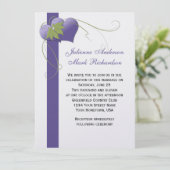 Invitation #2 Cœurs Violets Tourbillons Verts Mariages (Debout devant)