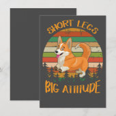 Invitation 2 courtes jambes grande attitude corgi (Devant / Derrière)
