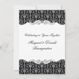 Invitation #2 Damassé Vintage 25e Anniversaire de Mariage