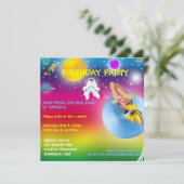 Invitation 2 de fête d'anniversaire d'astronaute (Debout devant)