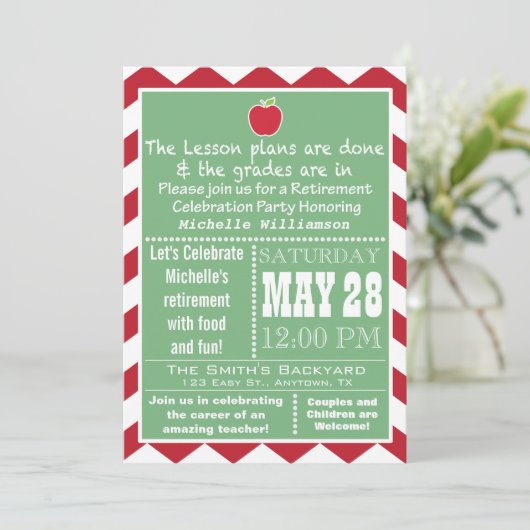 Invitation 2 de partie de retraite de professeur (Debout devant)