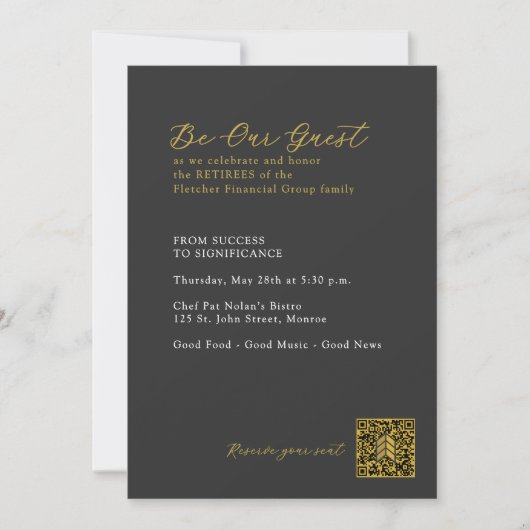 Invitation 2 | Dîner d'adieu FFG sombre (Devant)