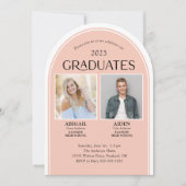 Invitation 2 diplômés Arc de double remise de diplômes (Devant)