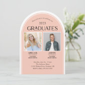 Invitation 2 diplômés Arc de double remise de diplômes (Debout devant)