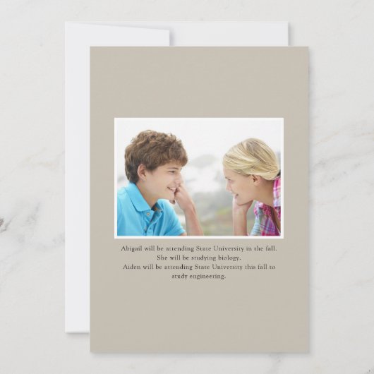 Invitation 2 Diplômés Arch Double Graduation (Dos)