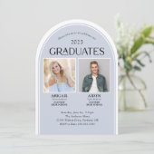 Invitation 2 diplômés Double Arche de remise des diplômes (Debout devant)