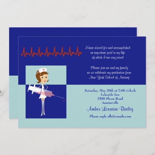 Invitation #2 d'obtention du diplôme d'école (Devant / Derrière)