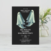 Invitation 2 Fantômes Éffrayant Halloween Fête Fantôme (Debout devant)