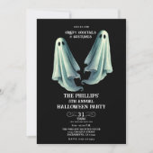 Invitation 2 Fantômes Soirée Fantôme Halloween Effrayant (Devant)
