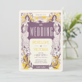 Invitation 2 Femmes et Lilies Letterpress Style Mariage (Debout devant)