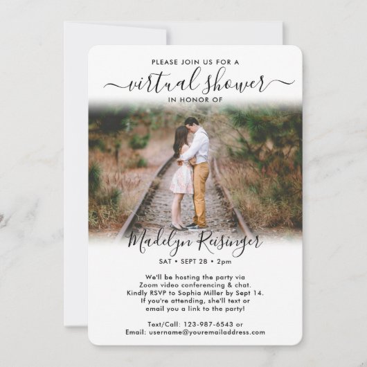 Invitation 2 Fête des mariées d'interurbain virtuel de script (Devant)