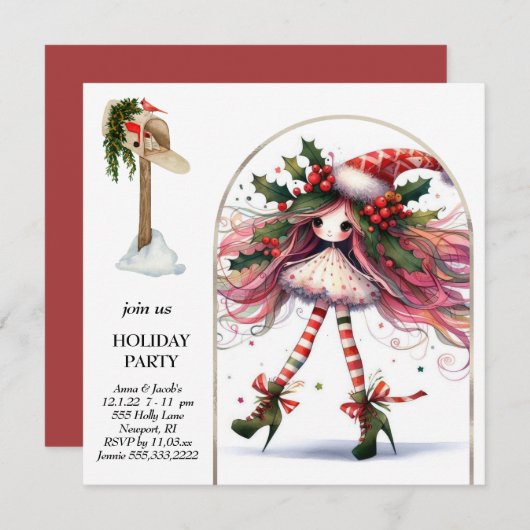 Invitation *~* 2 Imaginaire jolie femme douce Elf (Devant / Derrière)