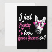 Invitation 2 J'Aime Juste Freaking Amour Berger Allemand OK (Devant / Derrière)