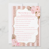 Invitation 2 Jeux de Fête de Fiançailles Rose Gold et Rose (Dos)