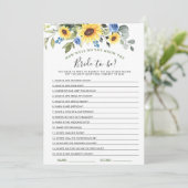 Invitation 2 Jeux de Fête des mariées Sunflower Eucalyptus Ca (Debout devant)