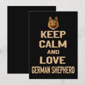 Invitation 2 Keep Calm And Love German Shepherd (Devant / Derrière)