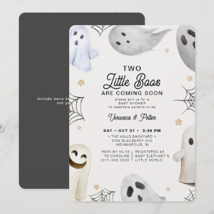 Invitation 2 Little Boos Neutral Twins Halloween Baby shower