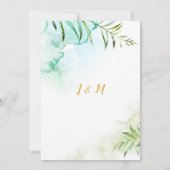 Invitation #2 Mariage des plantes de couleur vert rose géomét (Dos)