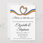 Invitation 2 Mariées Meilleures Qu'Une Bachelorette Lesbienne (Devant)