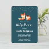 Invitation 2 mignons petits Baby showers de renards rouges (Debout devant)