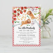 Invitation 2 Petites Boulettes De Viandes Sont Sur Le Chemin  (Debout devant)