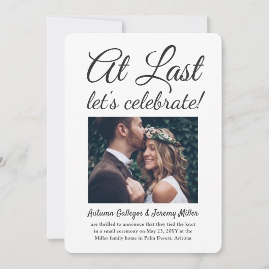 Invitation 2 Photo À La Réception Du Mariage Dernier (Devant)