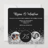 Invitation 2 Photo Anniversaire du Mariage Argent (Devant)