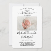Invitation 2 Photo Baptême virtuel Christening garçon ou fill (Devant)