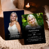 Invitation 2-Photo Célébration de la vie / Funérailles / Mémo