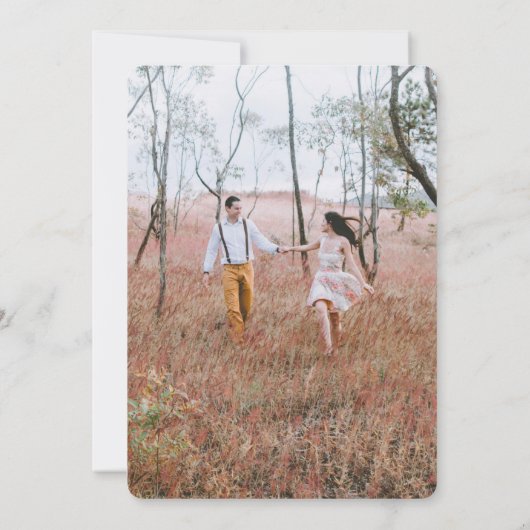 Invitation 2 Photo Couples Fête des mariées Chic Script Moder (Dos)