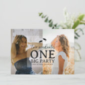 Invitation 2 Photo Double Graduation Party  (Debout devant)