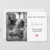 Invitation 2 Photo d'une servante ou d'une servante d'honneur (Dos)