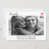Invitation 2 Photo d'une servante ou d'une servante d'honneur (Devant)