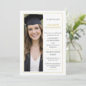 Invitation 2-Photo Elegant Minimalist Graduation Party |  (Debout devant)