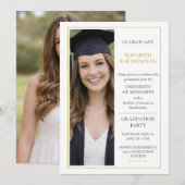 Invitation 2-Photo Elegant Minimalist Graduation Party |  (Devant / Derrière)