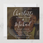 Invitation 2 Photo Elegant Signature Script Mariage Invitatio (Devant)