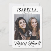 Invitation 2 Photo Élégante Calligraphie Maid of Honor Propos (Devant)