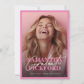 Invitation 2 Photo en face Pink College Graduation Party (Devant)