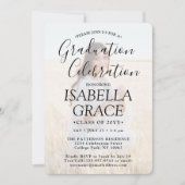 Invitation 2 Photo Graduation Party Simple Black Text Overlay (Devant)
