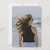 Invitation 2 Photo Graduation Party Simple Noir Blanc Script (Dos)