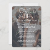 Invitation 2 Photo Love is Patient Mariage Réception Blanc (Devant)