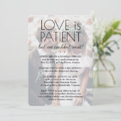 Invitation 2 Photo Love is Patient Wedding Reception Only (Debout devant)