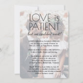 Invitation 2 Photo Love is Patient Wedding Reception Only (Devant)