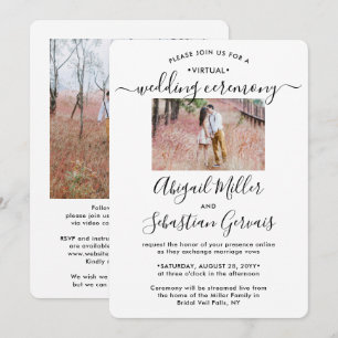 Invitation 2 Photo Mariage virtuel Livestream Longue distance