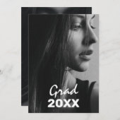 Invitation 2 Photo Moderne Moderne de Texte Blanc Graduation (Devant / Derrière)